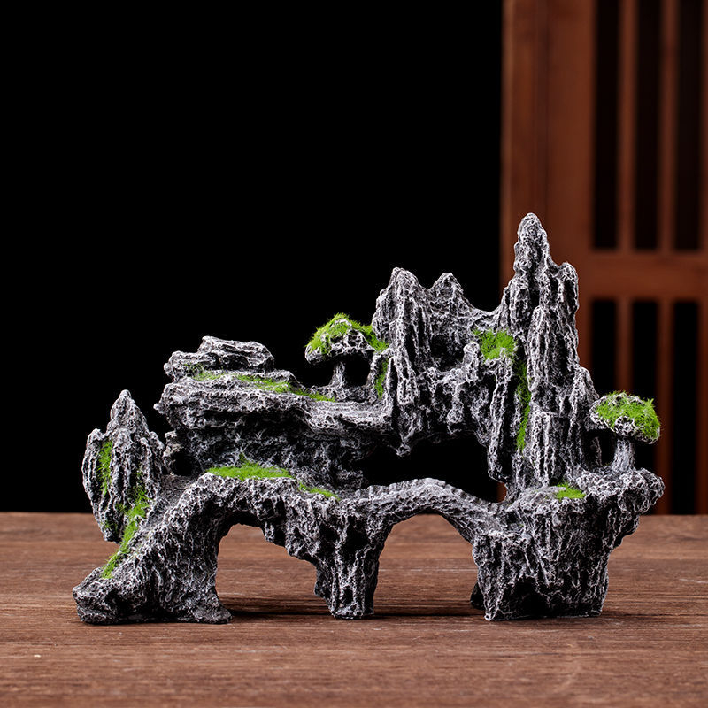 Fém rockery Bonsai tájkép dísz, kínai stílusú, félig kézi készítésű