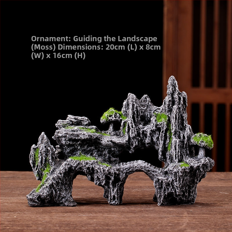 Fém rockery Bonsai tájkép dísz, kínai stílusú, félig kézi készítésű