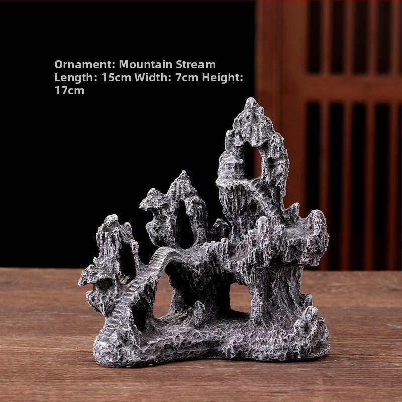 Fém rockery Bonsai tájkép dísz, kínai stílusú, félig kézi készítésű