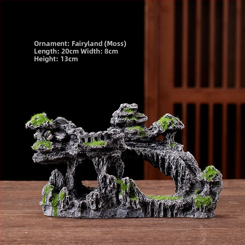 Fém rockery Bonsai tájkép dísz, kínai stílusú, félig kézi készítésű