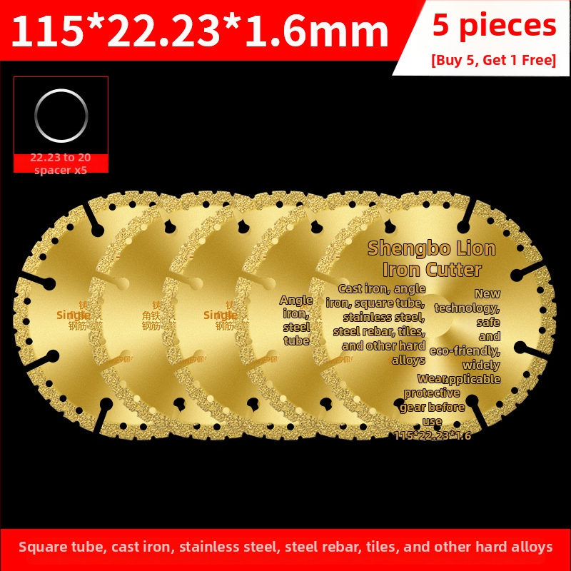 Kotúč na uhlovú brúsku na kov – diamantový kotúč pre nerezovú oceľ, uhol železo, štvorhranný profil a závitovú oceľ – San Platinum Lion