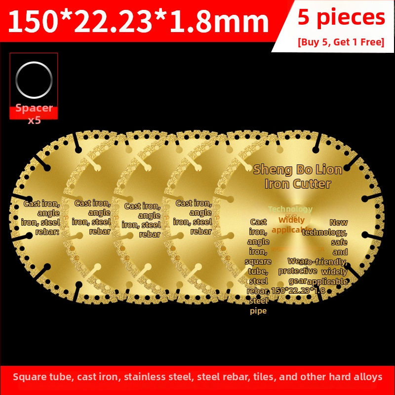 Kotúč na uhlovú brúsku na kov – diamantový kotúč pre nerezovú oceľ, uhol železo, štvorhranný profil a závitovú oceľ – San Platinum Lion