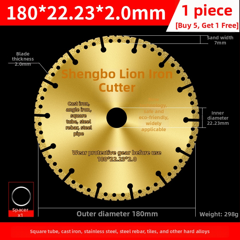 Kotúč na uhlovú brúsku na kov – diamantový kotúč pre nerezovú oceľ, uhol železo, štvorhranný profil a závitovú oceľ – San Platinum Lion