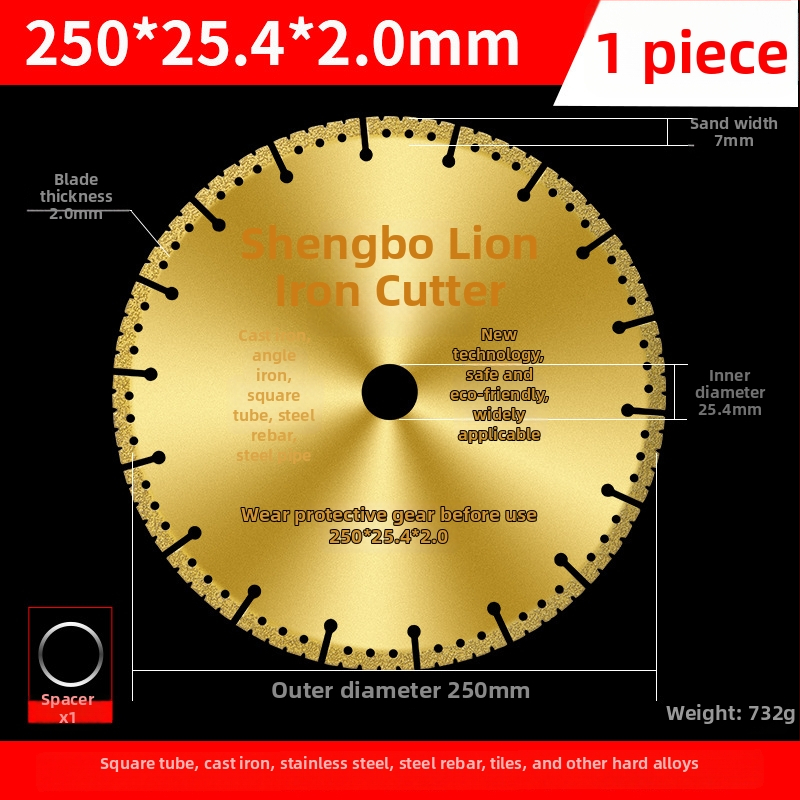 Kotúč na uhlovú brúsku na kov – diamantový kotúč pre nerezovú oceľ, uhol železo, štvorhranný profil a závitovú oceľ – San Platinum Lion