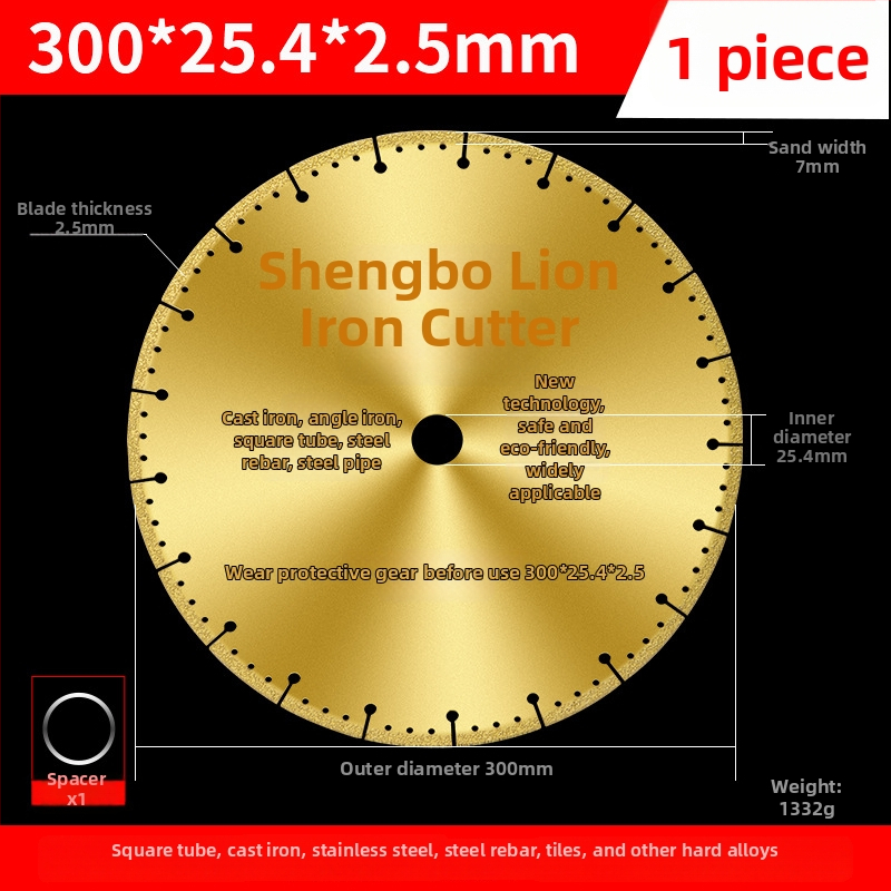 Kotúč na uhlovú brúsku na kov – diamantový kotúč pre nerezovú oceľ, uhol železo, štvorhranný profil a závitovú oceľ – San Platinum Lion