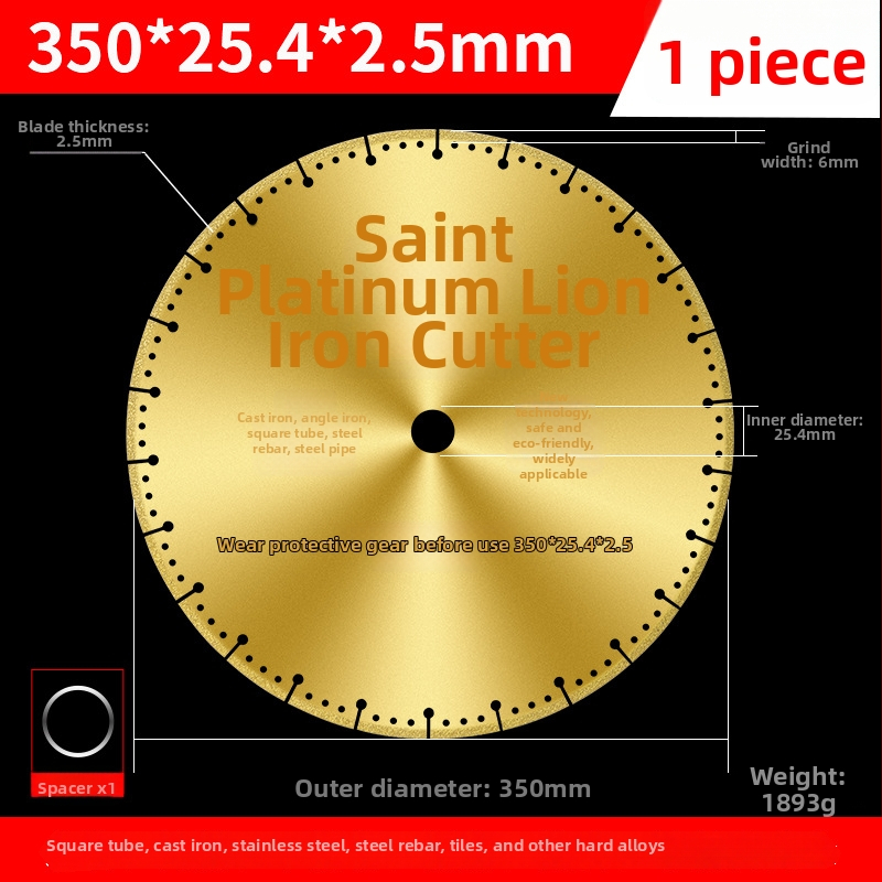 Kotúč na uhlovú brúsku na kov – diamantový kotúč pre nerezovú oceľ, uhol železo, štvorhranný profil a závitovú oceľ – San Platinum Lion