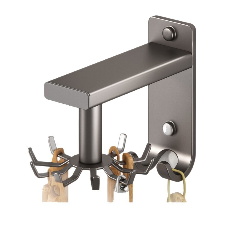 Кухненски стенен въртящ се държач за ножове и шпатули – монтаж без пробиване; материал: въглеродна стомана; обработка: спрей-пластса; марка Grids lysdan; стил: прост и модерен