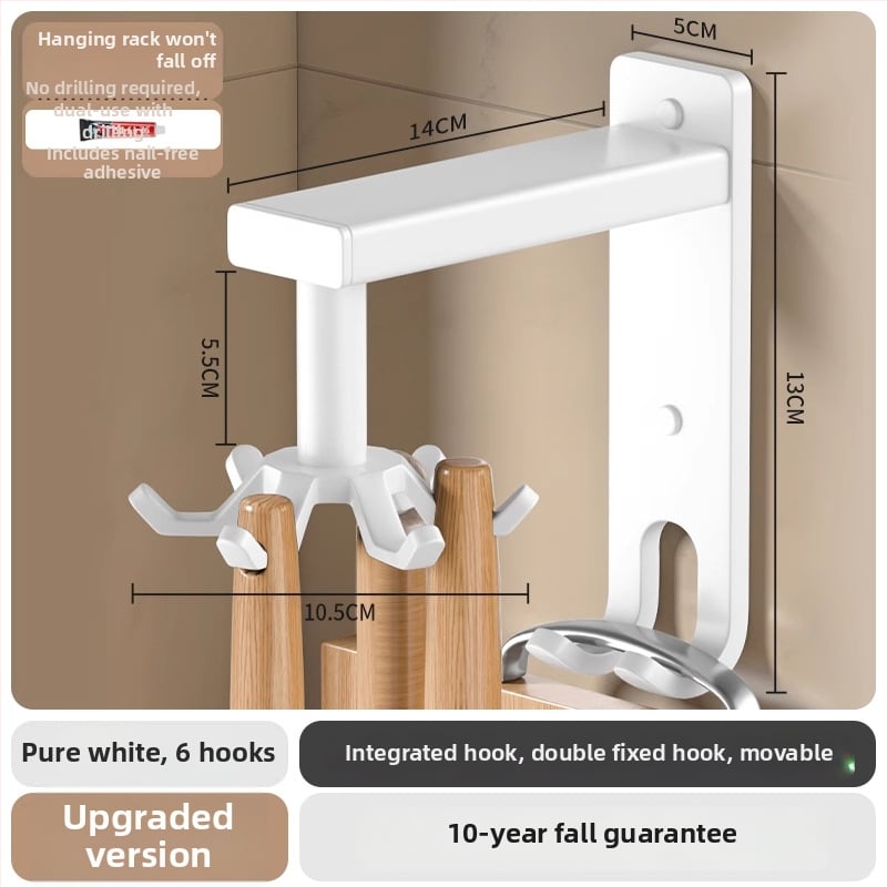 Кухненски стенен въртящ се държач за ножове и шпатули – монтаж без пробиване; материал: въглеродна стомана; обработка: спрей-пластса; марка Grids lysdan; стил: прост и модерен