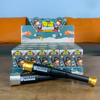 Telescop pirat pentru copii, cu trei secțiuni, reglabil, din plastic, jucărie educațională de fizică pentru 7–14 ani