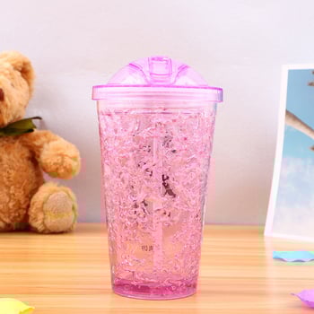 Dvoslojna plastična čaša sa slamkom, karikatura dizajn, izolacija 0–6 sati, mogućnost logotipa