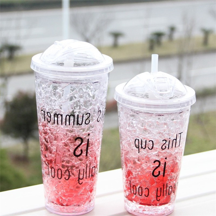 Dvoslojna plastična čaša sa slamkom, karikatura dizajn, izolacija 0–6 sati, mogućnost logotipa