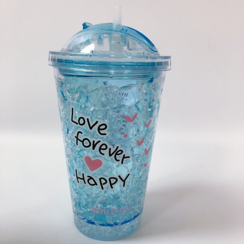 Dvoslojna plastična čaša sa slamkom, karikatura dizajn, izolacija 0–6 sati, mogućnost logotipa