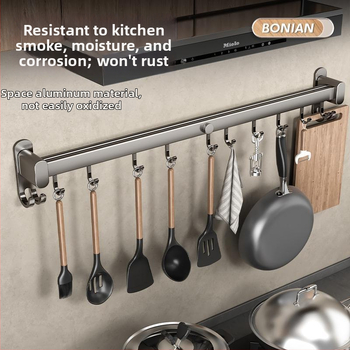 Πλαστικός τοίχος κρεμάστρας ράφι κουζίνας, εγκατάσταση χωρίς τρύπες, για σπατουλες, κουταλες και μαχαιρια