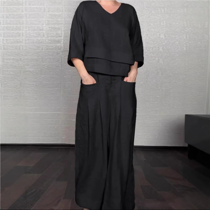 Casual dvodijelni set, top i donji dio, jednobojan, poliester-spandeks smjesa (95% poliester), dugi rukavi, japansko-korejski casual stil, jesen 2025