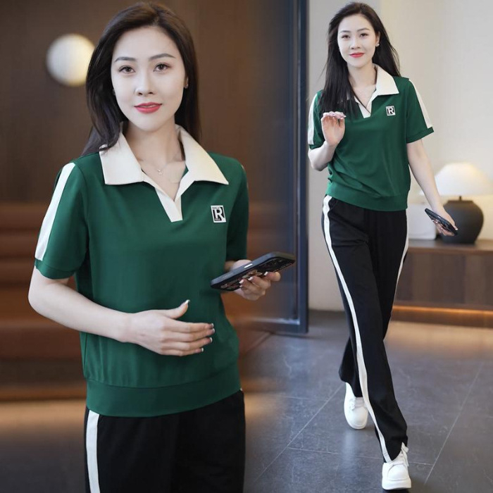 Ženski dvodijelni casual kostim – Chenille tkanina, Spandex <30%, princeze rukave, ženstveni stil, ljeto 2023