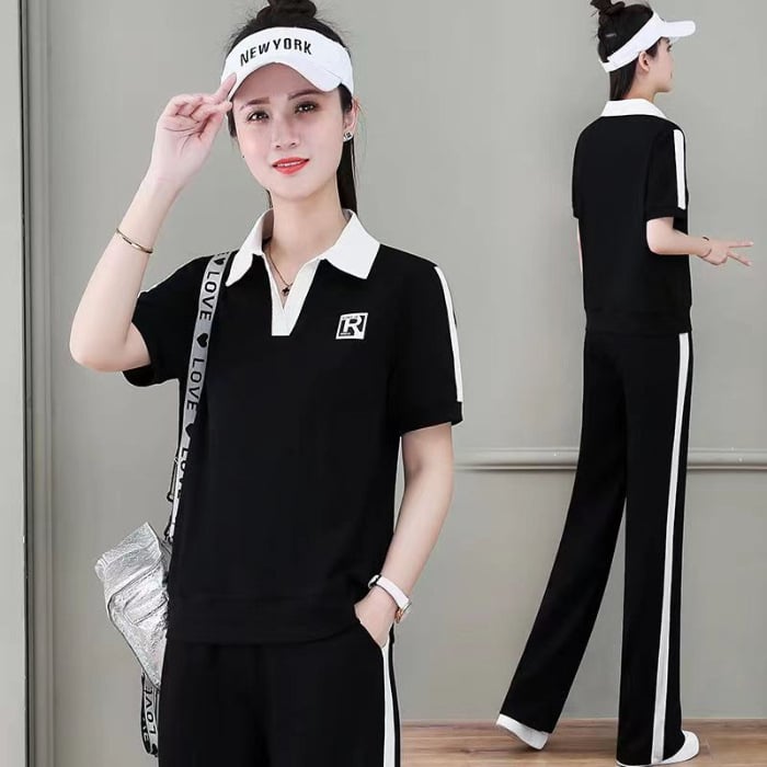 Ženski dvodijelni casual kostim – Chenille tkanina, Spandex <30%, princeze rukave, ženstveni stil, ljeto 2023