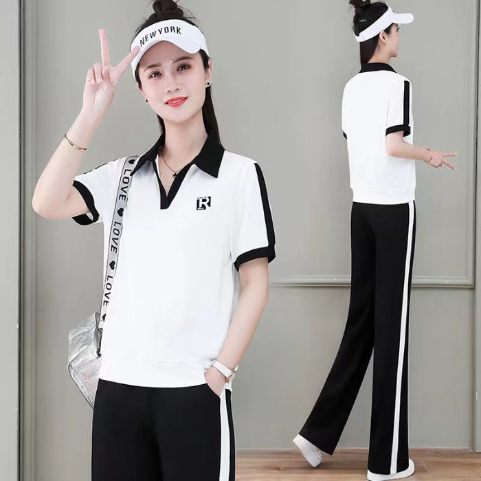 Ženski dvodijelni casual kostim – Chenille tkanina, Spandex <30%, princeze rukave, ženstveni stil, ljeto 2023
