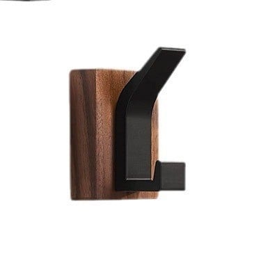 Дървена закачалка за палта от орехово дърво, стенна, модерен стил, без пробиване за монтаж, завършек с восъчно-маслена обработка, тегло 0,3 кг