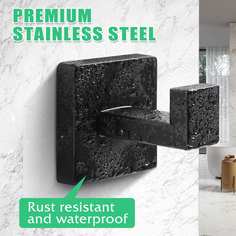 Ανοξείδωτος κρεμάστρα τοίχου για μπάνιο, μοντέρνος μινιμαλιστικός σχεδιασμός, φορτίο 3–5 κιλών