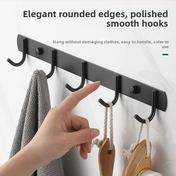 Κρεμάστρα τοίχου από ανοξείδωτο χάλυβα με 3+ σειρές γάντζων, μοντέρνο μινιμαλιστικό σχέδιο, αντοχή 10 kg, εγκατάσταση χωρίς διάτρηση για κουζίνα και μπάνιο