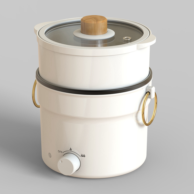 Mini električni kuhalo za studentski dom, kapacitet 2 L ili manje, za 1 osobu, unutarnja posuda s neprijanjajućim premazom, upravljanje gumbom, model DZG-3501, Kitchen Leader