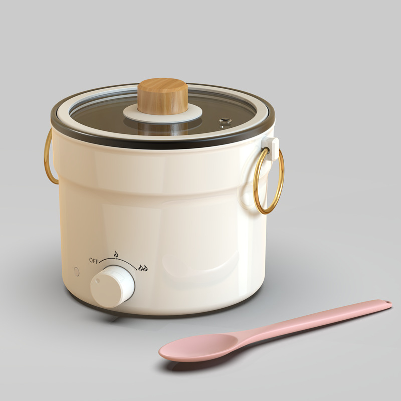 Mini električni kuhalo za studentski dom, kapacitet 2 L ili manje, za 1 osobu, unutarnja posuda s neprijanjajućim premazom, upravljanje gumbom, model DZG-3501, Kitchen Leader