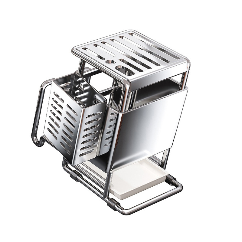 Ράφι για μαχαίρια από ανοξείδωτο χάλυβα, επιτοίχια τοποθέτηση, πολυλειτουργική αποθήκευση μαχαιριών, μοντέρνος μινιμαλιστικός σχεδιασμός