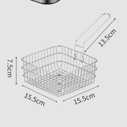 Τετράγωνο βαθύ τηγάνι από ανοξείδωτο ατσάλι και PP, πολυλειτουργικό για τηγάνισμα, ατμό και διατήρηση φρεσκάδας, καπάκι PP, βάθος 11,5 cm