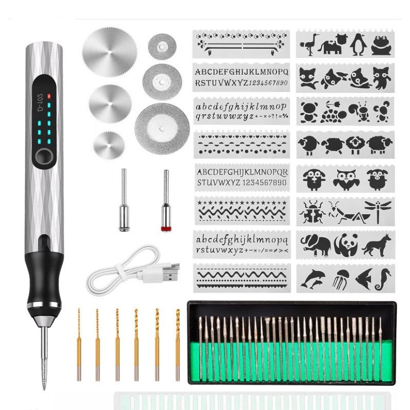 Mini elektromos maró készlet újratölthető lítiumakkumulátorral, gravíró tollal diófa faragáshoz – minden egyben a csiszoláshoz és polírozáshoz: 30 000 rpm, 5 sebesség, 12 órás akkumulátor-élettartam, töltési idő 0,5–1 óra