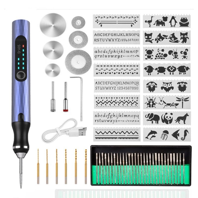 Mini elektromos maró készlet újratölthető lítiumakkumulátorral, gravíró tollal diófa faragáshoz – minden egyben a csiszoláshoz és polírozáshoz: 30 000 rpm, 5 sebesség, 12 órás akkumulátor-élettartam, töltési idő 0,5–1 óra