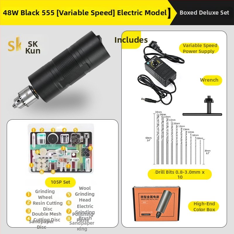 Shuokun Vysoko výkonný ručný elektrický brúska na leštenie a gravírovanie nefritu, s napájaním zo zásuvky, do 50V, vhodný pre nefrit, drevo, kov, plast a DIY