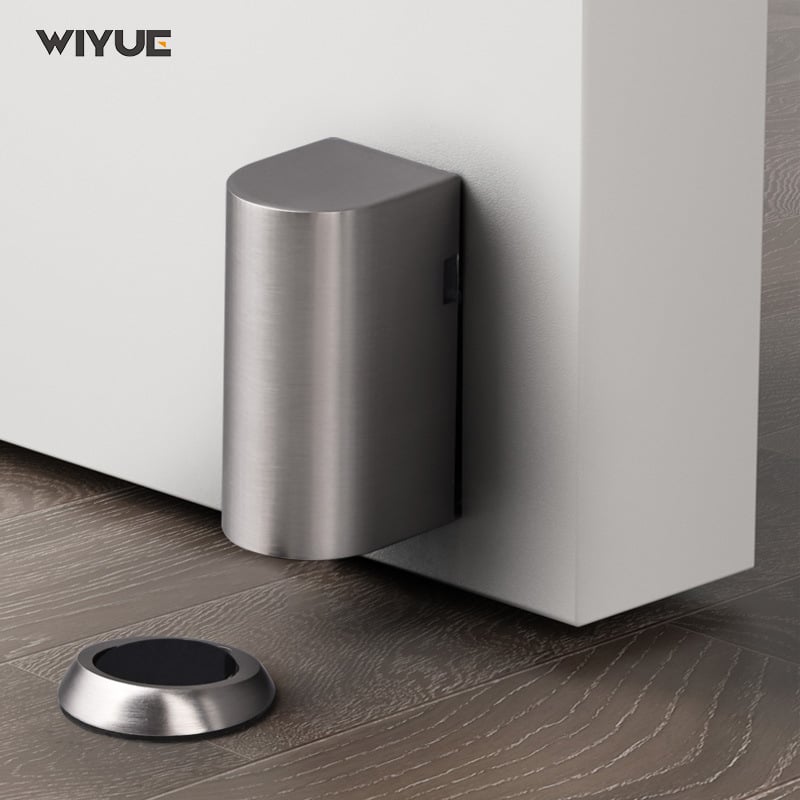 Fúrás nélküli ajtóstopper – ütközésgátló, láthatatlan, mágneses, padlóra szerelhető, modell TT-160, cinkötvözet, elektroplatálás, kézi működtetés, modern egyszerű stílus