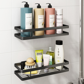 Fali fürdőszobai tárolópolc szénacélból, felületét műanyag bevonattal, 20 kg terhelhetőség, modell J011, Shengbei