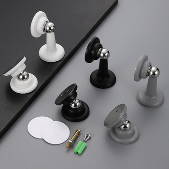 Mágneses, hangtalan ajtóstopper műanyag‑acélból — Modell No-punch; Anyag: műanyag‑acél; Szerelés: fal típus Ct-01; Működtetés: manuális; Stílus: modern minimál.