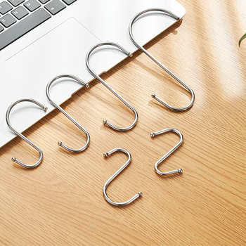 Ανοξείδωτος S-σχήματος γάντζος για τοίχο, χωρίς οπές, φορτίο 3 kg, σετ 5 τεμάχια