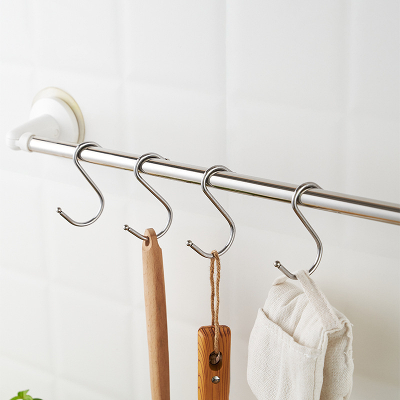 Ανοξείδωτος S-σχήματος γάντζος για τοίχο, χωρίς οπές, φορτίο 3 kg, σετ 5 τεμάχια