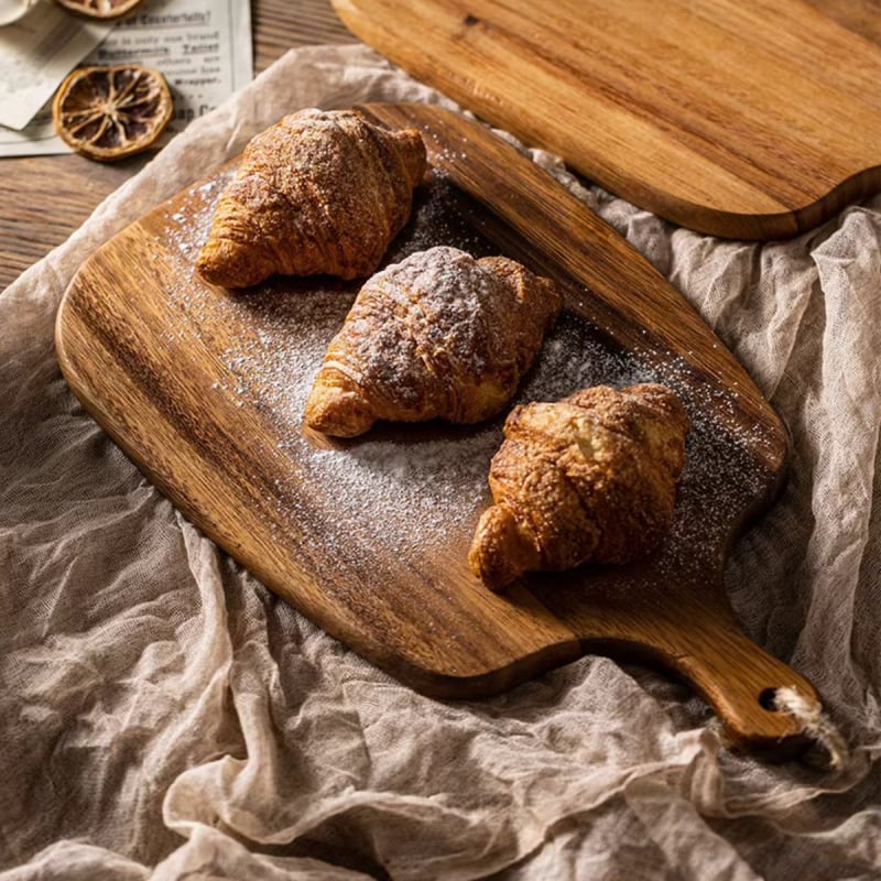 Drvena daska za rezanje s drškom, dvostrana, protuklizna, kućna upotreba, prijenosna