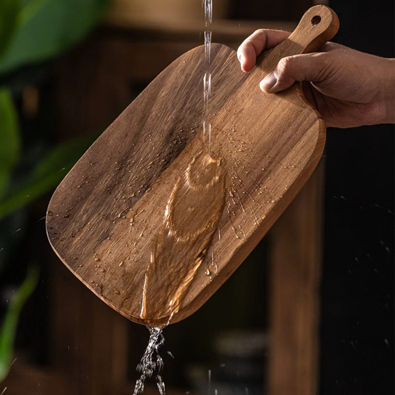 Drvena daska za rezanje s drškom, dvostrana, protuklizna, kućna upotreba, prijenosna