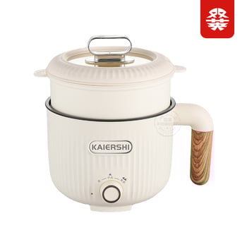 Elektromos főzőedény, kapacitás legfeljebb 2 L, egy személyes használatra, kettős rétegű kialakítás, belső 304 rozsdamentes acél és tapadásmentes bevonat, gombos vezérlés, gyors gőzölés