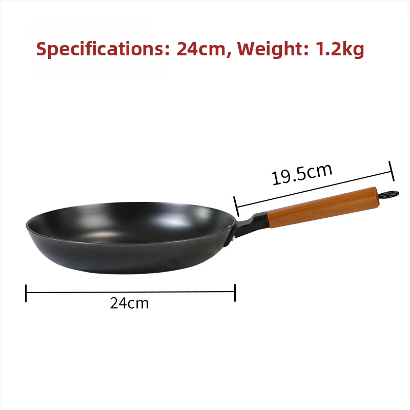 Tava od lijevanog željeza, bez premaza, neprijanjajuća, dubina 5 cm, oko 1,2 kg, pogodna za sve štednjake