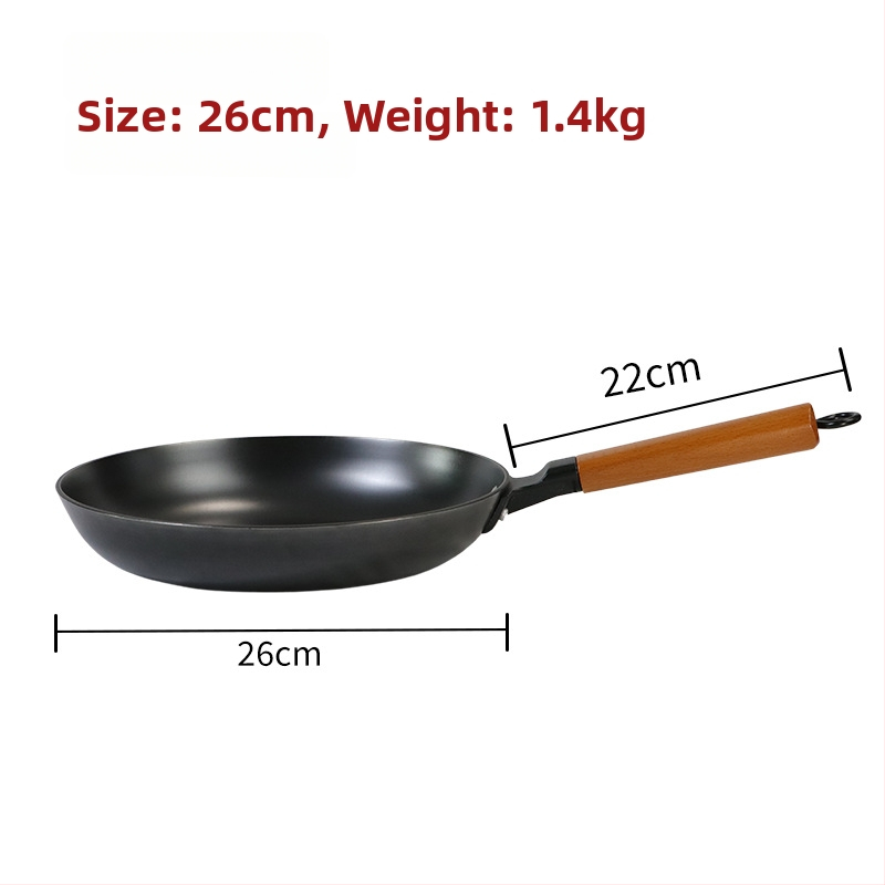 Tava od lijevanog željeza, bez premaza, neprijanjajuća, dubina 5 cm, oko 1,2 kg, pogodna za sve štednjake