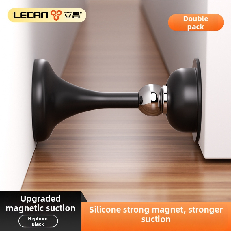 Stopper magnetic pentru uși cu ventuză, montaj fără găuri, pentru baie, din silicon, finisaj electroplacat