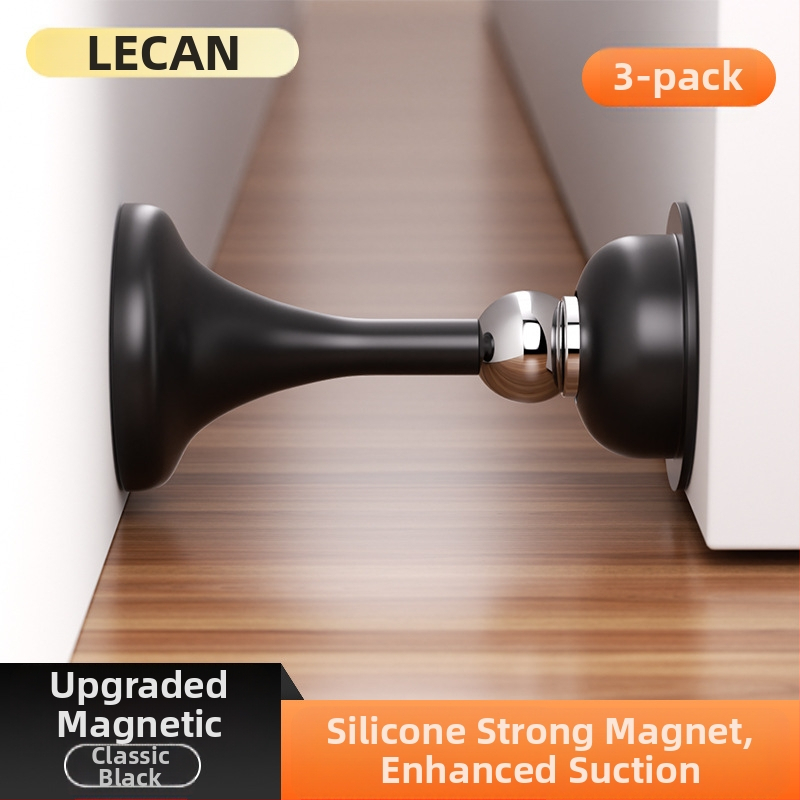 Stopper magnetic pentru uși cu ventuză, montaj fără găuri, pentru baie, din silicon, finisaj electroplacat