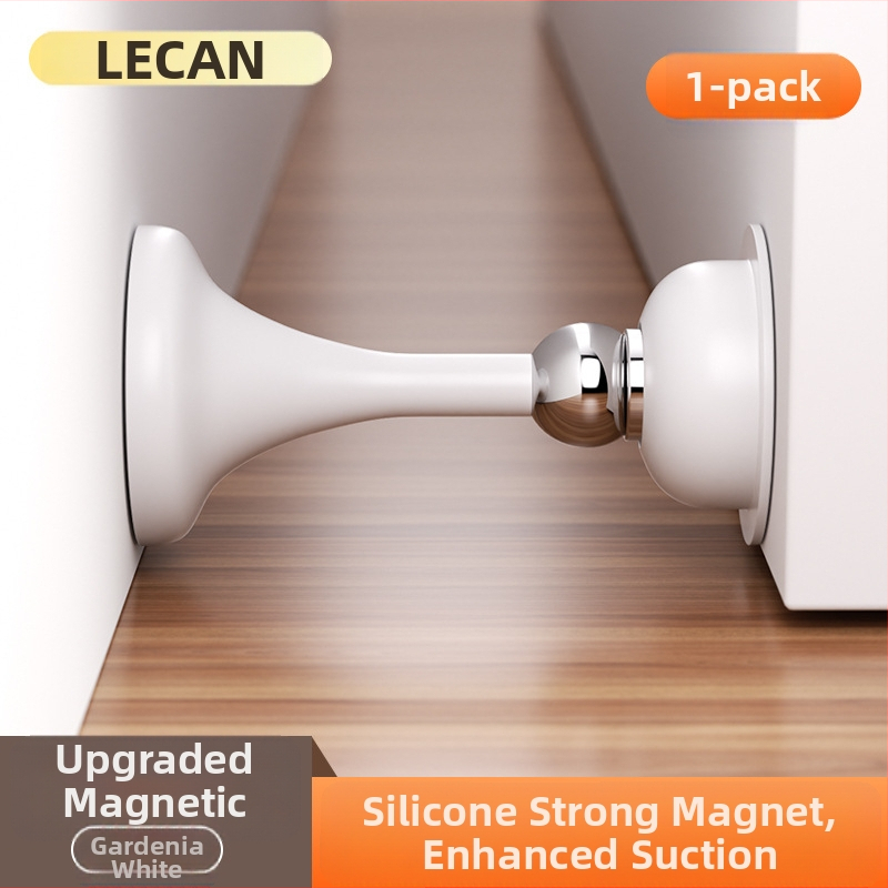 Stopper magnetic pentru uși cu ventuză, montaj fără găuri, pentru baie, din silicon, finisaj electroplacat