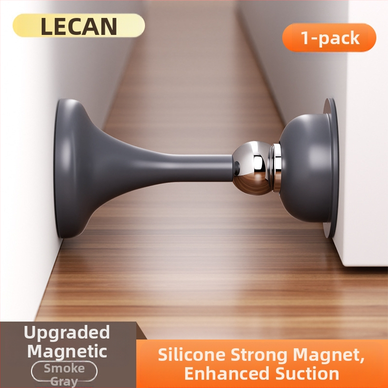 Stopper magnetic pentru uși cu ventuză, montaj fără găuri, pentru baie, din silicon, finisaj electroplacat