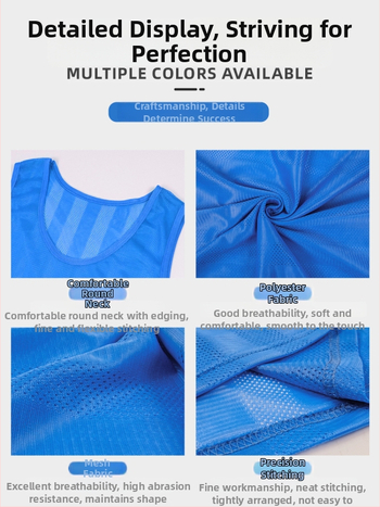 Detský tréningový dres na futbal s pruhovanou sieťovinou, polyester, unisex, vlastné logo