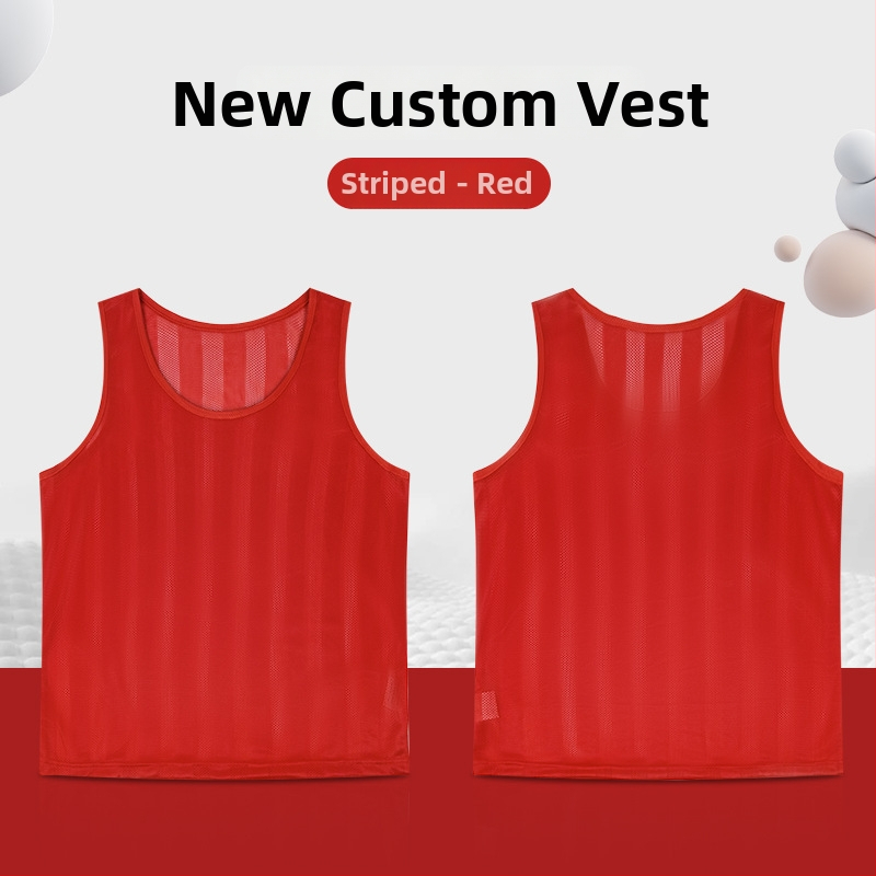 Detský tréningový dres na futbal s pruhovanou sieťovinou, polyester, unisex, vlastné logo