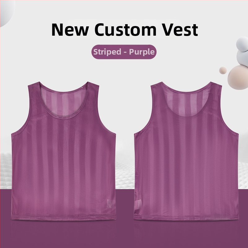 Detský tréningový dres na futbal s pruhovanou sieťovinou, polyester, unisex, vlastné logo