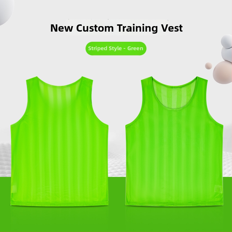 Detský tréningový dres na futbal s pruhovanou sieťovinou, polyester, unisex, vlastné logo