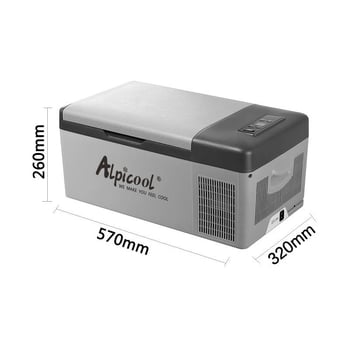 Ψυγειοφόρος αυτοκινήτου με συμπιεστή, 16-20L, 12V/24V, 60W, ψύξη μέχρι -20°C, με δυνατότητα προσαρμογής